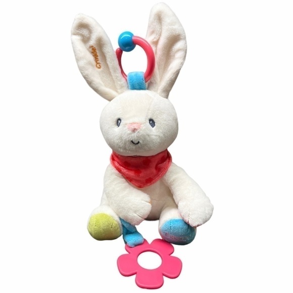 Baby Gund Flora the Bunny Rabbit Activity Toy Baby Plush Stuffed Animal Rattle - Picture 1 of 14